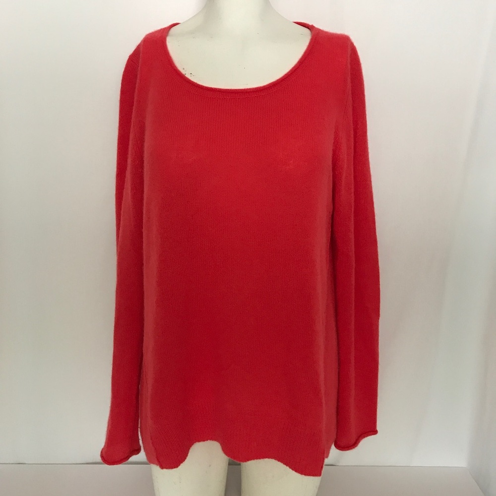 Cashmere pink high low 360 sweater L fall cute - Picture 8 of 8